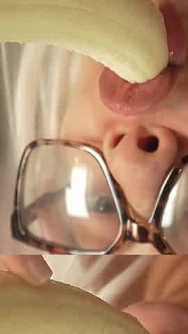 Giantess Stepsister Eats Tiny Stepbrother's Big Cock Because It's a Banana and so She Replaces
