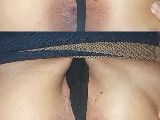 Doxy masturbates her butt with a vibrator.