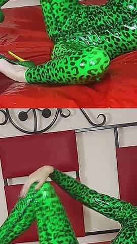 I Seduce You with My Glossy Green Minty Lips and Kisses and Shiny Latex