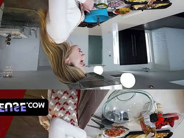 Stepson Fucks His Beautiful Stepmother During A Digital Interview For A Cooking Show