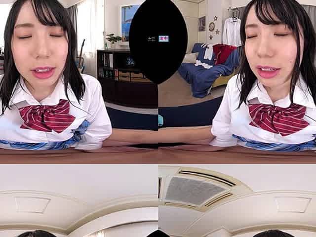 Charming Japanese teen temptress crazy VR scene