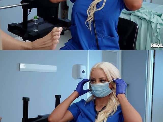 Cougar doctor gets intimate with ill MILF while both feeling horny
