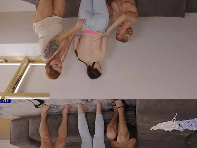 Lesbian licking of Alex and Suzie Sparklez's shaved pussies