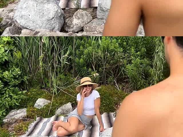 Double Creampie on a Beach - Amateur Couple and Friend