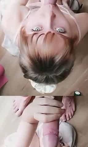 Homemade amateur blonde teen blowjob and cumshot