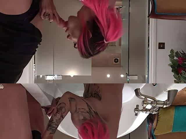 Mia Maffia - Pigtailed Ts Babe Sucks Big Cock In The Bathtub