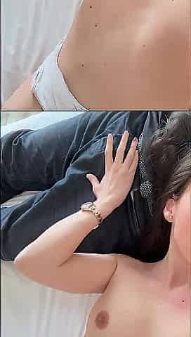 Excitement Ignites Below Amateur Large Bazookas And Cum