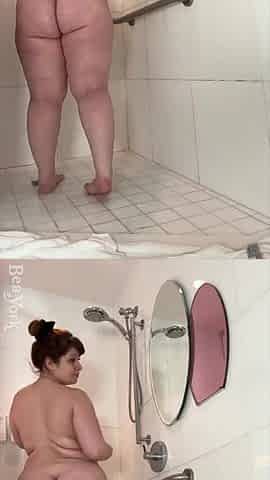 Curvy Gal Bea York Shower and Masturbation