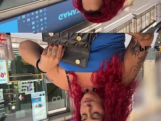 Eketra Red goes out on the street with a remote sextoy. Public flashing around Seville!