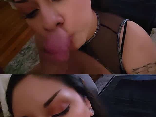 Violett Uses Her Wet Mouth To Give Lucky Guy Sloppy Head