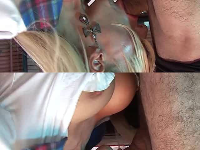 COLLEGE BUTT CHEEKS Scene-two_Marvelous breasty golden-haired college gal likes her teacher's large weenie