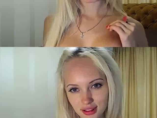 Blonde Babe Masha Fingering Her Pussy in a Sexy Thong
