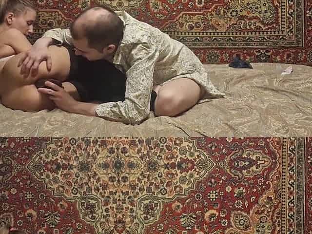 Stud opens a cutie's anal gap large ebony sex toy