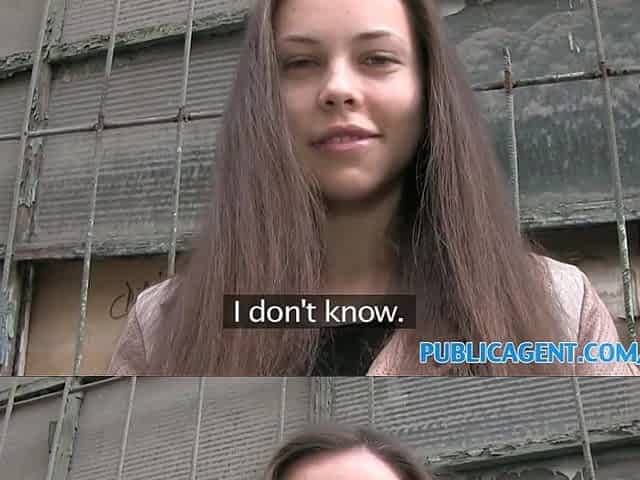 PublicAgent Brunette hair honey with breathtaking figure screws for money