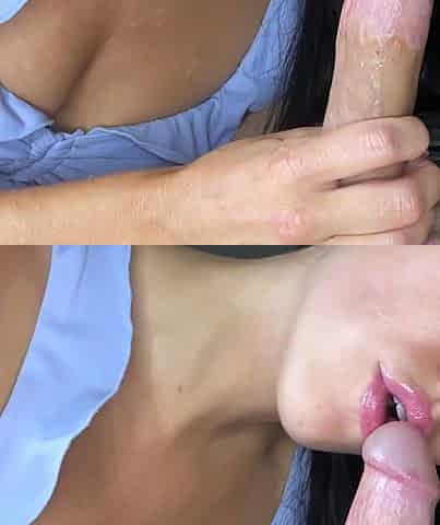 Great amateur video of Brunette POV oral sex