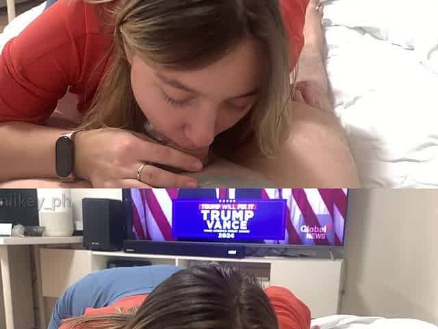 Republican Girl Rejoiced at the Victory and Jumped on Friend's Dick with Joy