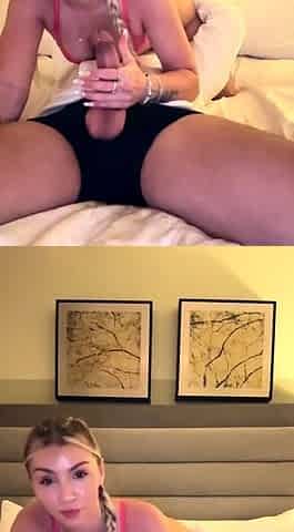 Warning Fantastic blonde big cock blowjob and cumshot