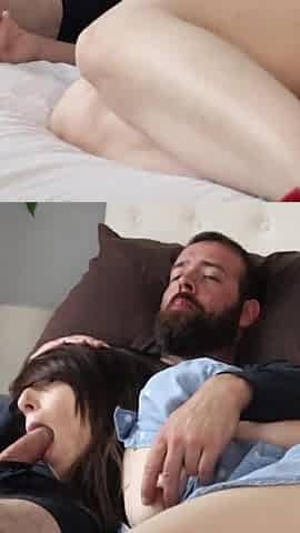 Stepson Gets Risky Blowjob From Stepmom - Cumshot in Mouth and Ruined