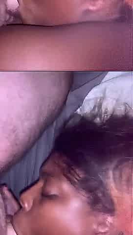 Squirting ebony hotty gets excited after sucking rod