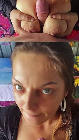 POV Titjob - Soft Natural Tits Stroking a Hard Cock