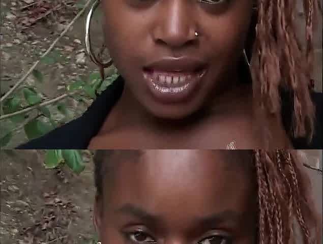 Cutie tattooed ebony vagina likes large white dong in cunt in throat...cum in throat