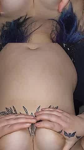 Obese bitch screwing herself