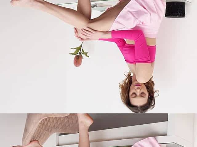Isabella De Laa, the sensual czech beauty, caresses her slim body in a captivating solo scene.