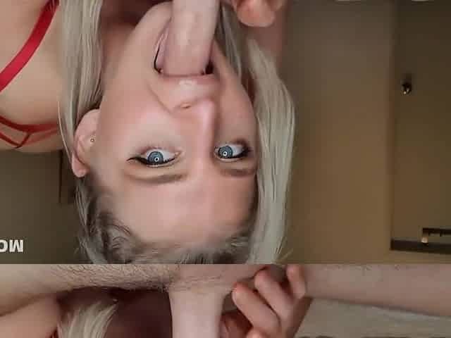 Betsy Blue In Blonde With Blue Eyes, Opened Her Mouth To Homemade Blowjob