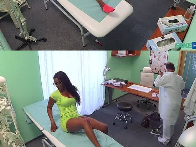 Ebony patient Jasmine Webb from England gets fucked by the doctor