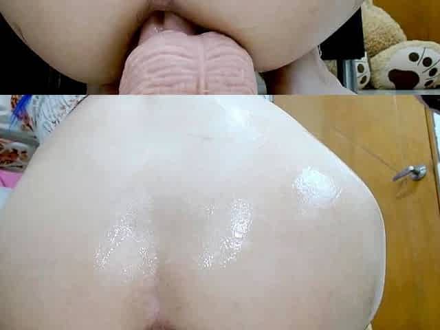 Gaping ass fetish toying from booty slut