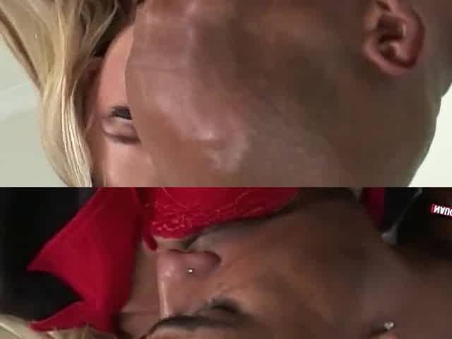 Blond bimbo with worthwhile rack deepthroats lengthy ebony bat and gets giant facial