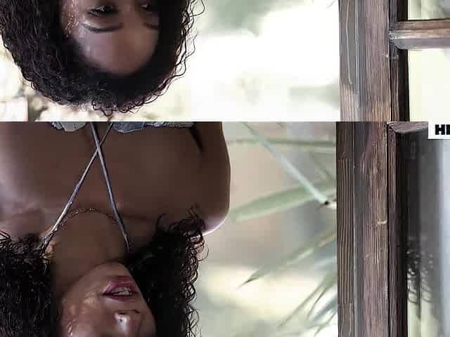 Breasty Aunty having pleasure with slender ebony gal