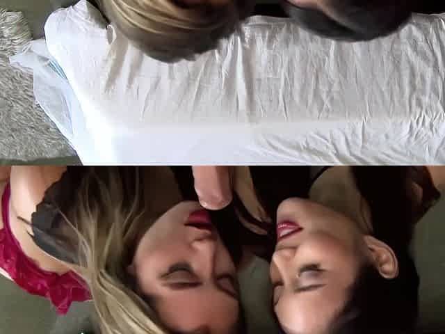 Tugjob and double throat-action with toy explosion