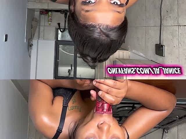 Pliant maid will suck and fun your wang until u feed her with your jizz