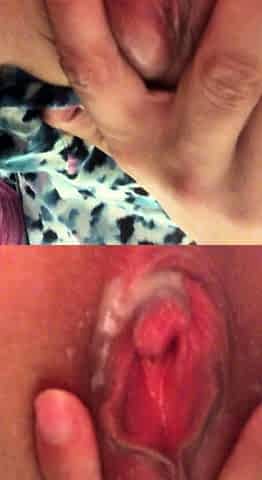 Cummy amateur pussy close up