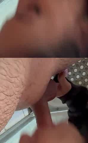 I suck his dick when he takes a shower.