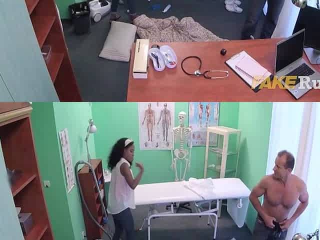 Breasty Black Walks In On Bare Doctor Resting In His Clinic