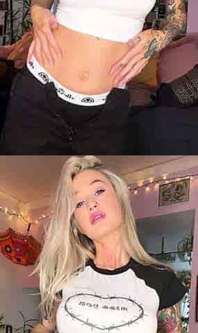 Cute blonde with big boobs solo