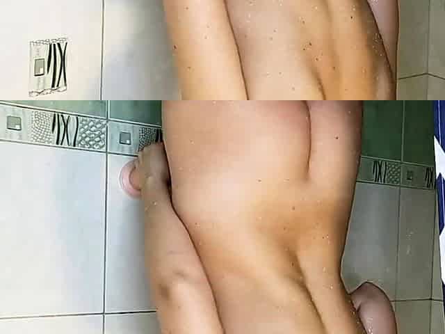 Big Ass Teen Orgasms in the Shower with Her BWC Dildo