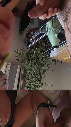 Girlfriend sucks cock at home and swallows cum