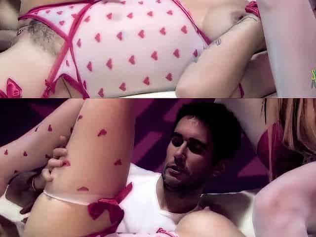 Two Milf Babes Share A Handsome Guy And Take Turns Riding His Giant Pecker Backstage