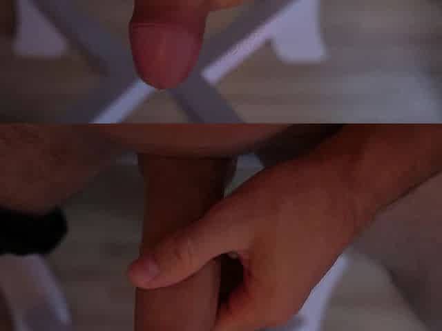 Steady Handstroke Brings This Boy to a Soaked Cum