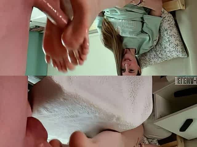 Cute Slim Slut Gives A Great Footjob - Elena Ross 16 Min