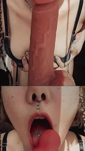 A Cute Girl Is Having Fun with a Dildo