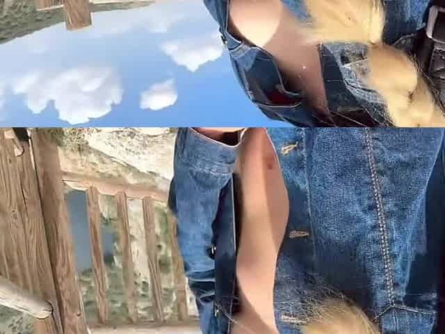 Cute natural angel goes out for some new air and gets indeed lustful thinking about her stepdad