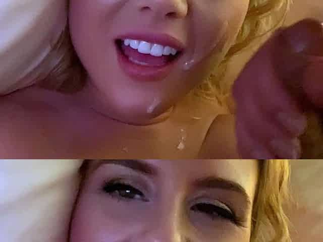 Lapdance and blowjob made by BIG boobs blonde