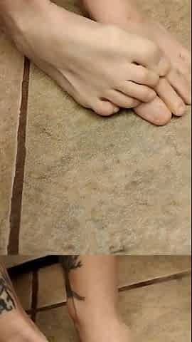 Big Feet Long Toes Above View