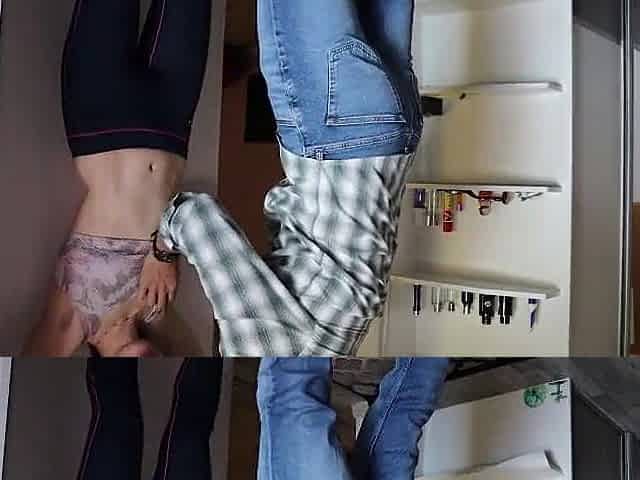 Nasty college angel with leggings received discipline butt thrashing and cunt fingering