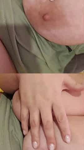 Wet Pussy Cums on Big Tits