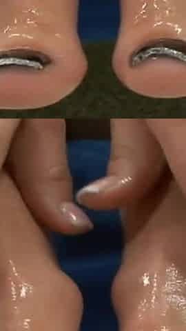 Blonde teen loves getting cum all over her feet